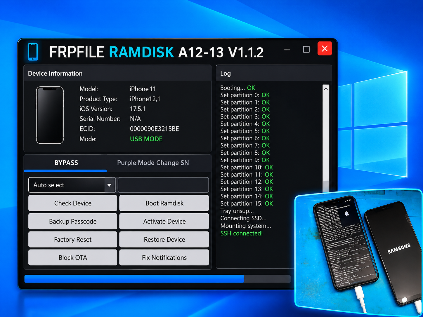 FRPFILE Ramdisk A12-A13 Bypass Hello (Sem Sinal)